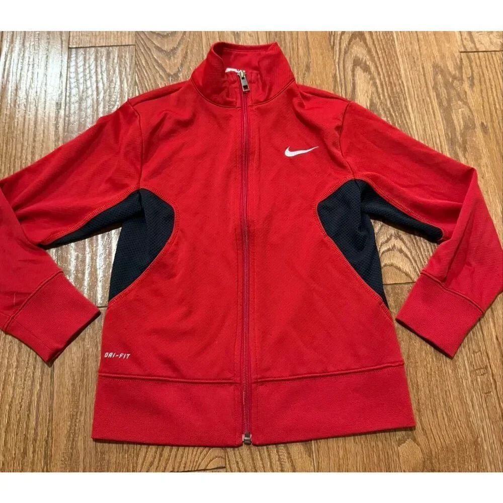 Nike Dri-Fit red full zip athletic sweater size small